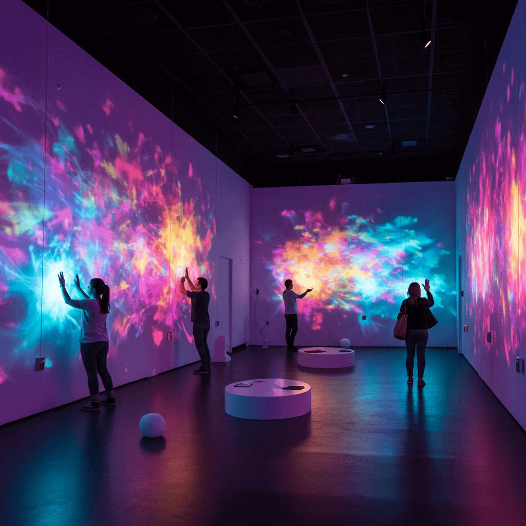 색채와 빛의 상호작용을 체험하는 인터랙티브 미디어 전시