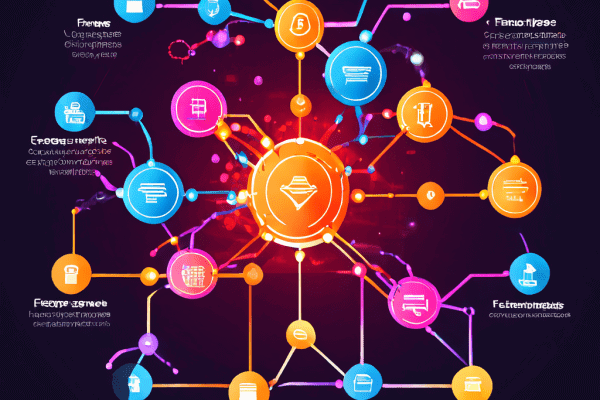프랜차이즈 로열티의 경제적 흐름이 블록체인 네트워크의 노드와 스마트 계약으로 디지털 전환되는 과정을 설명하는 인포그래픽 이미지입니다.