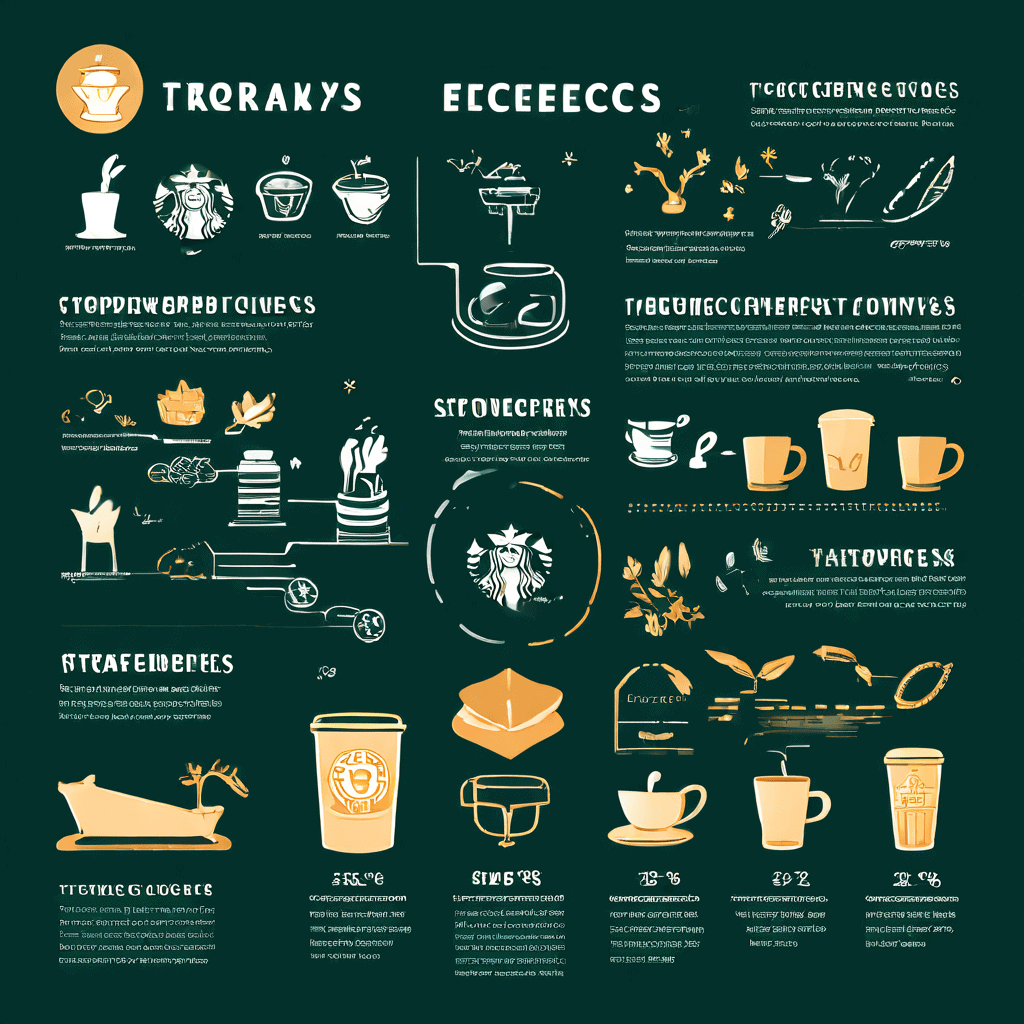 스타벅스 리워드 프로그램의 고객 구매 심리를 분석한 인포그래픽으로, 진행률 표시줄과 한정성 아이콘 같은 심리적 유인 요인이 소비 결정에 미치는 영향을 설명합니다.