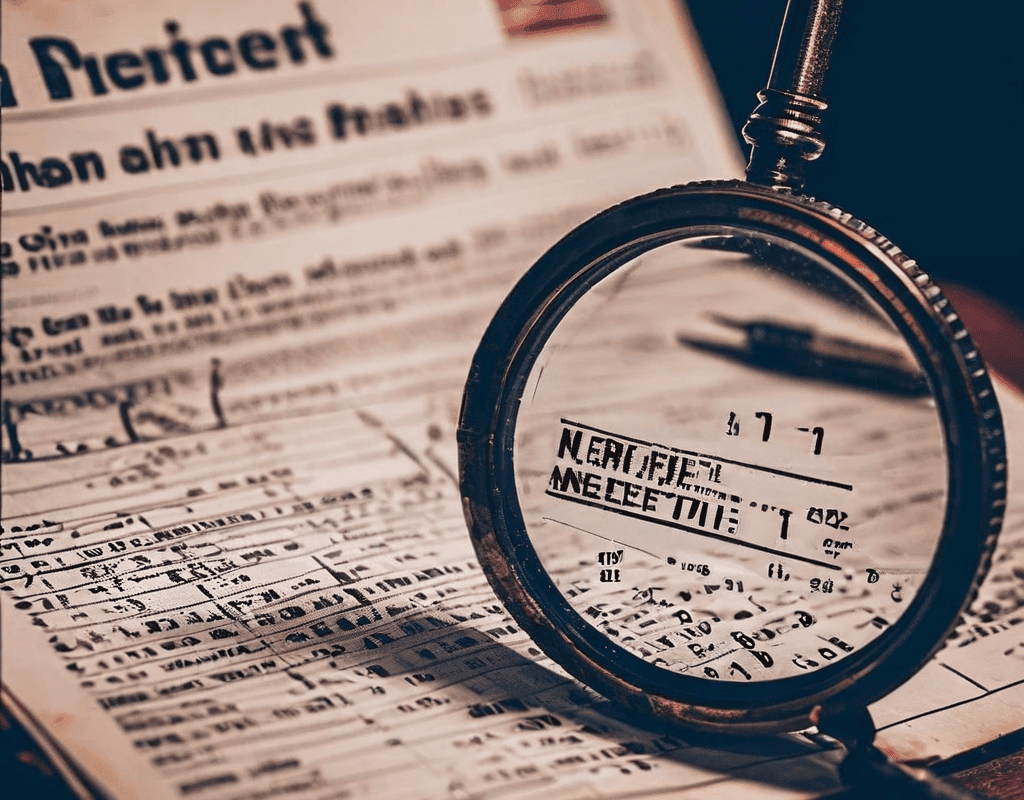 뉴스 보도 시간과 실제 사건 발생 시간의 불일치를 타임라인으로 보여주며, 확대경으로 그 간극을 조사하고 데이터 무결성 확인 도장이 찍혀 있는 이미지입니다.