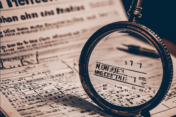 뉴스 보도 시간과 실제 사건 발생 시간의 불일치를 타임라인으로 보여주며, 확대경으로 그 간극을 조사하고 데이터 무결성 확인 도장이 찍혀 있는 이미지입니다.