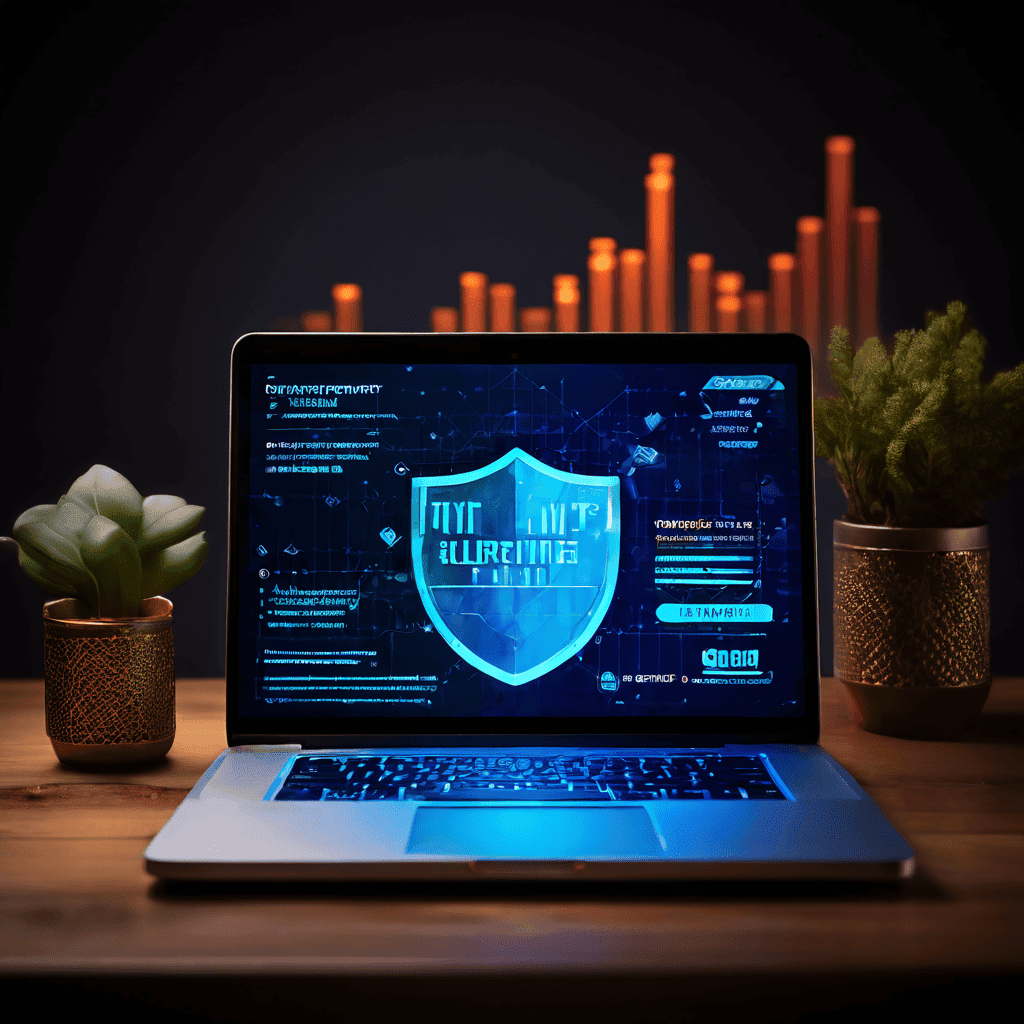 노트북 화면에 빛나는 평생 무상 AS 방패와 1년 보증 스탬프가 표시되어 있으며, 이를 배경으로 고객 충성도 상승 그래프가 함께 보여지는 제품 신뢰성과 고객 만족의 연관성을 강조하는 이미지입니다.