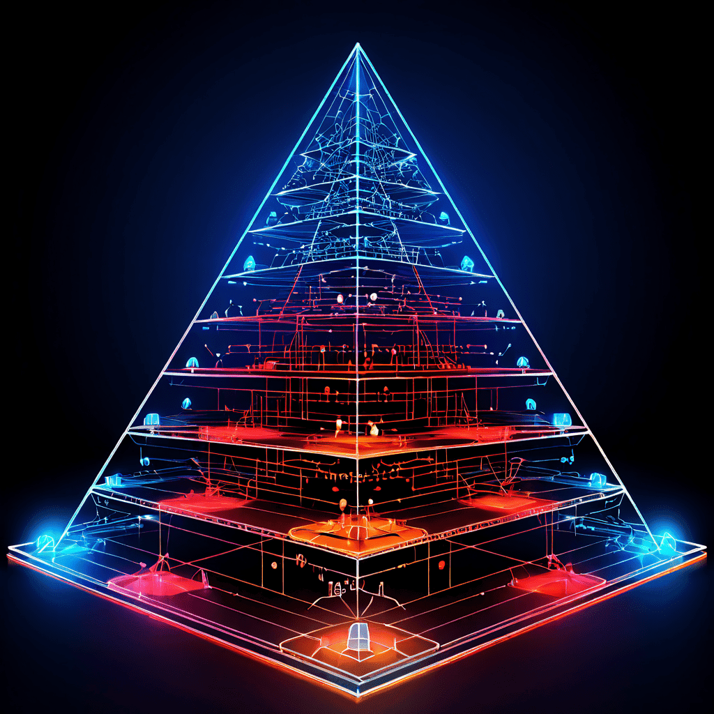 엔드투엔드 네트워크 최적화를 위한 4단계 레이어드 피라미드 구조로, 각 계층마다 지연 시간을 줄이기 위한 실용적인 전략이 명시된 다이어그램 이미지입니다.