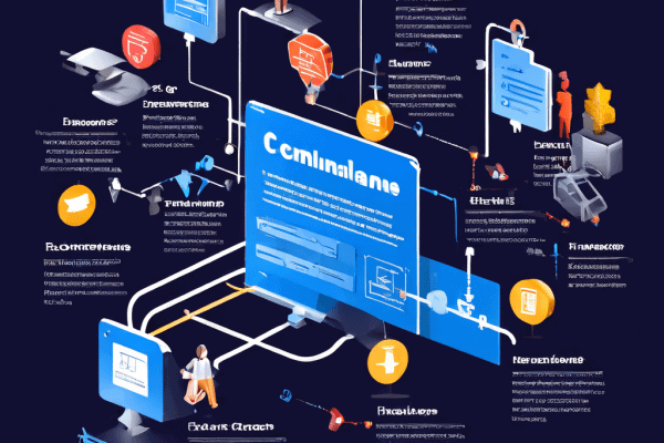 보험금 청구가 거절되는 복잡한 절차를 보여주는 플로우차트로, 난해한 법률 용어와 세부 조항이 고객의 보험금 지급 경로를 가로막으며 보험사와 고객 간의 불균형한 관계를 강조합니다.